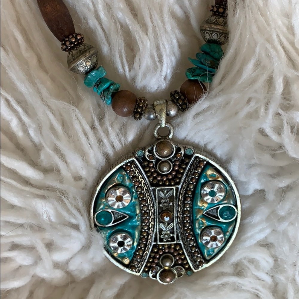 3/$20Turquoise & Brown Necklace & Bracelet
